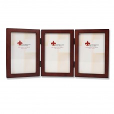 755946T Espresso Wood 4x6 Hinged Triple Picture Frame   565604672